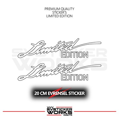 	Limited Edition Sticker Evrensel Tüm Yüzeyler Uyumlu 20 CM 2 Adet