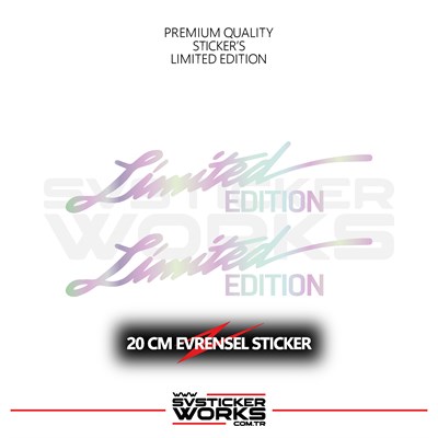 	Limited Edition Sticker Evrensel Tüm Yüzeyler Uyumlu 20 CM 2 Adet
