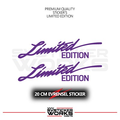 	Limited Edition Sticker Evrensel Tüm Yüzeyler Uyumlu 20 CM 2 Adet