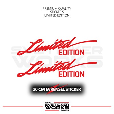 	Limited Edition Sticker Evrensel Tüm Yüzeyler Uyumlu 20 CM 2 Adet