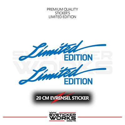	Limited Edition Sticker Evrensel Tüm Yüzeyler Uyumlu 20 CM 2 Adet