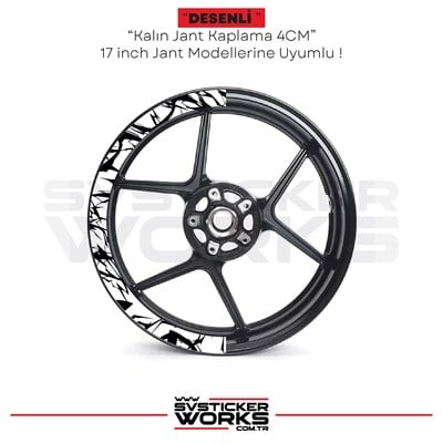 SVSTICKERWORKSMotosiklet Jant Kaplama Desenli Yarım Yüksek Kaliteli Folyo 1 Paket 1 Motosiklet İçinMotosiklet Jant Kaplama Desenli Yarım Yüksek Kaliteli Folyo 1 Paket 1 Motosiklet İçin