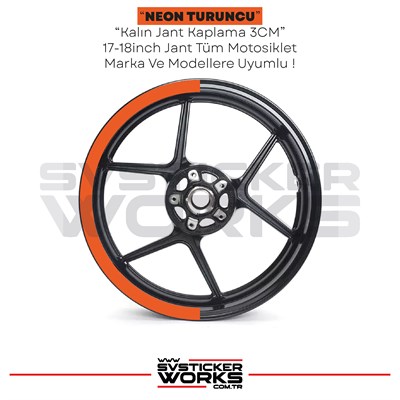 Motosiklet Jant Kaplama Yarım Yüksek Kaliteli Folyo 1 Paket 1 Motosiklet İçin Neon Turuncu Renk