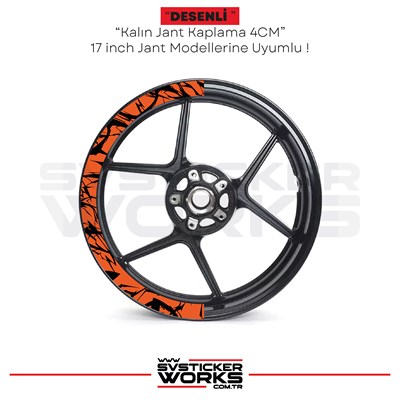 Motosiklet Jant Kaplama Desenli Yarım Yüksek Kaliteli Folyo 1 Paket 1 Motosiklet İçin