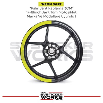 Motosiklet Jant Kaplama Yarım Yüksek Kaliteli Folyo 1 Paket 1 Motosiklet İçin Neon Sarı Renk