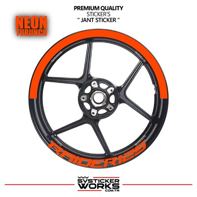 TVS RAİDER 125 Jant Şeridi – Yarım Jant Kaplama & RAİDER 125 Yazı Sticker Seti