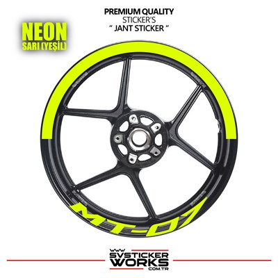 Yamaha Mt-07 Jant Şeridi – Yarım Jant Kaplama & Mt-07 Yazı Sticker Seti