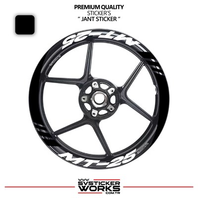 Yamaha MT-25 Geniş Jant Kaplama Sticker Etiket Modeli 16lı Set Sticker Yüksek Kalite