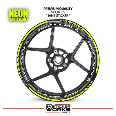 Yamaha MT-25 Jant Sticker Ve İç Yazı Basklı Etiket Sticker Modeli Premium Kalite