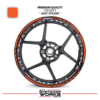 Yamaha MT07 Jant Sticker Ve İç Yazı Basklı Etiket Sticker Modeli Premium Kalite