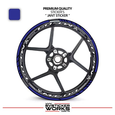 Yamaha MT07 Jant Sticker Ve İç Yazı Basklı Etiket Sticker Modeli Premium Kalite