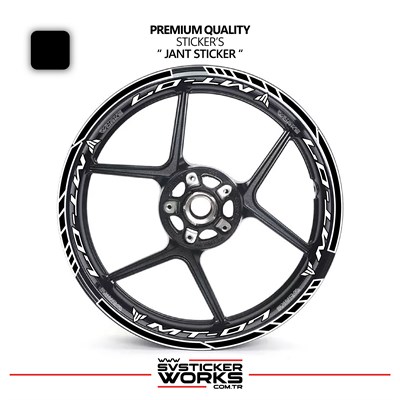 Yamaha MT07 Jant Sticker Ve İç Yazı Basklı Etiket Sticker Modeli Premium Kalite