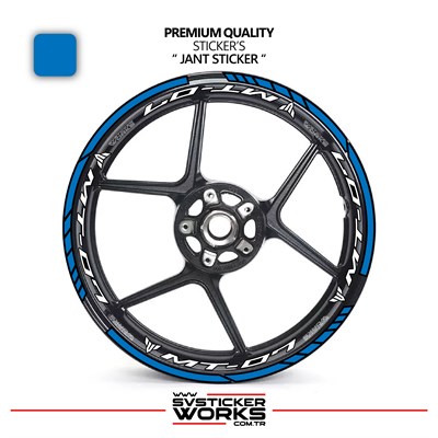 Yamaha MT07 Jant Sticker Ve İç Yazı Basklı Etiket Sticker Modeli Premium Kalite