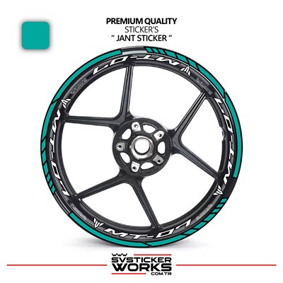 Yamaha MT07 Jant Sticker Ve İç Yazı Basklı Etiket Sticker Modeli Premium Kalite
