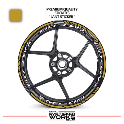 Yamaha MT09 Jant Sticker Ve İç Yazı Basklı Etiket Sticker Modeli Premium Kalite