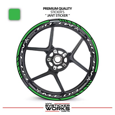 Yamaha MT09 Jant Sticker Ve İç Yazı Basklı Etiket Sticker Modeli Premium Kalite