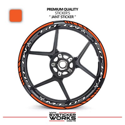 Yamaha MT09 Jant Sticker Ve İç Yazı Basklı Etiket Sticker Modeli Premium Kalite