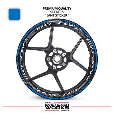 Yamaha MT09 Jant Sticker Ve İç Yazı Basklı Etiket Sticker Modeli Premium Kalite