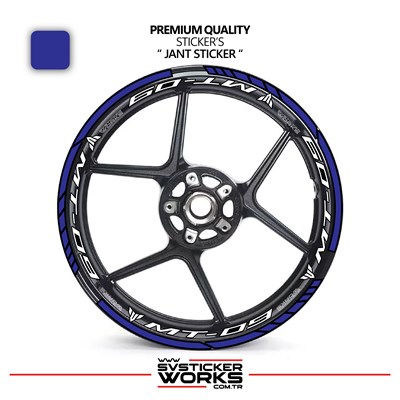 Yamaha MT09 Jant Sticker Ve İç Yazı Basklı Etiket Sticker Modeli Premium Kalite