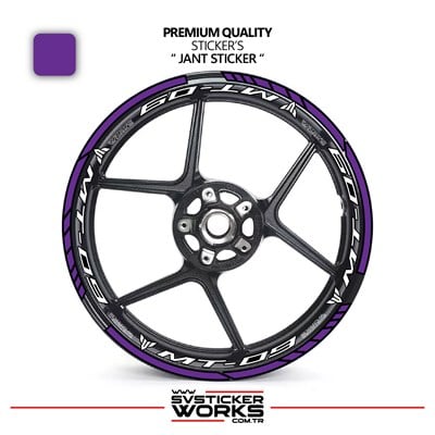 Yamaha MT09 Jant Sticker Ve İç Yazı Basklı Etiket Sticker Modeli Premium Kalite