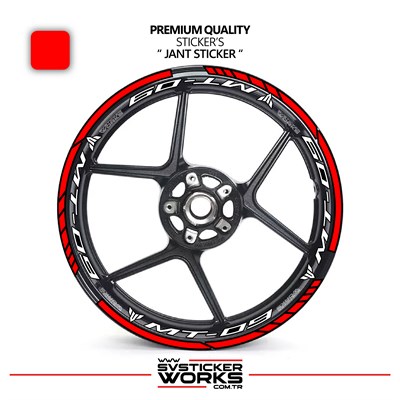 Yamaha MT09 Jant Sticker Ve İç Yazı Basklı Etiket Sticker Modeli Premium Kalite