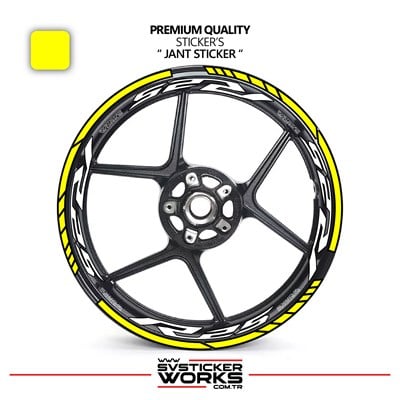 Yamaha R25 Jant Sticker Ve İç Yazı Basklı Etiket Sticker Modeli Premium Kalite