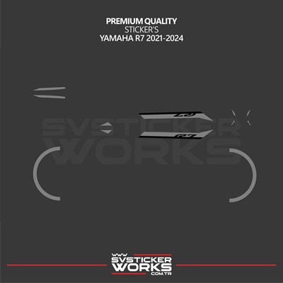 Yamaha R7 Gri Sticker Set 2021 - 2023