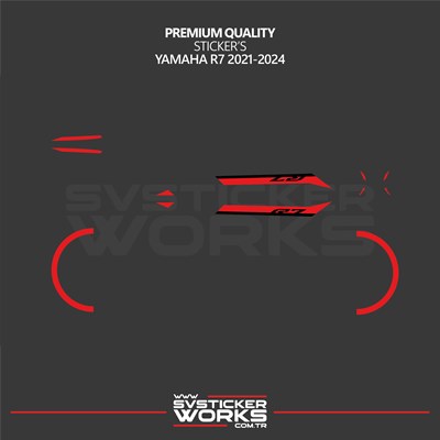 Yamaha R7 Kırmızı Sticker Set 2021 - 2023