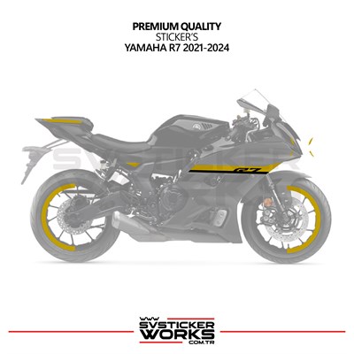 Yamaha R7 Metalik Gold Sticker Set 2021 - 2023