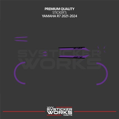 Yamaha R7 Mor Sticker Set 2021 - 2023