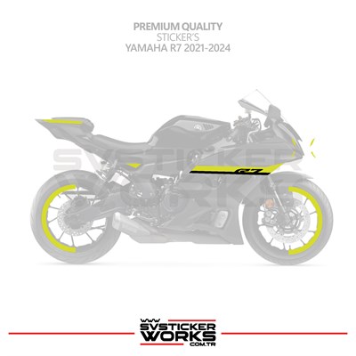 Yamaha R7 Neon Sarı Sticker Set 2021 - 2023