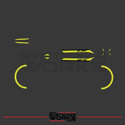 Yamaha R7 Neon Sarı Sticker Set 2021 - 2023