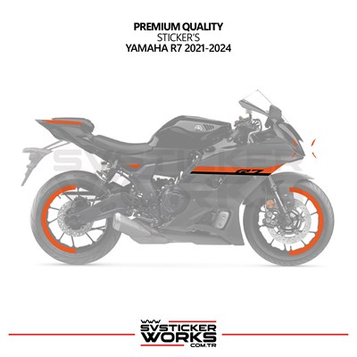 Yamaha R7 Turuncu Sticker Set 2021 - 2023