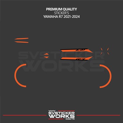 Yamaha R7 Turuncu Sticker Set 2021 - 2023