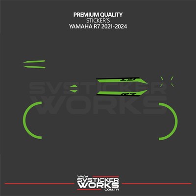 Yamaha R7 Yeşil Sticker Set 2021 - 2023