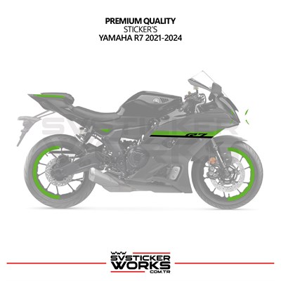 Yamaha R7 Yeşil Sticker Set 2021 - 2023