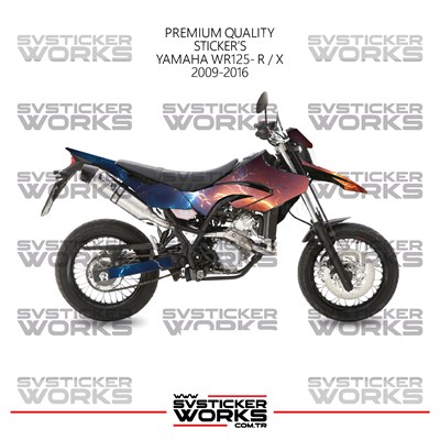 Yamaha WR125R-X Kaplama Sticker Kırmızı Ve Mavi Şimşek Design Motor Kaplama Modeli Hazır Kit 2009-2016 Uyumlu 
