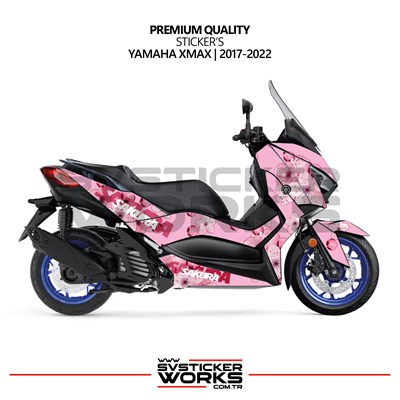 Yamaha XMAX 2017-2022  Kaplama Sticker Sakura Motor Kaplama Modeli Hazır Kit Yüksek Kalite