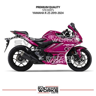Yamaha YZF R25 R3 Kaplama Sticker Seti 2019-2024 Cell Shaded Kırmızı Beyaz