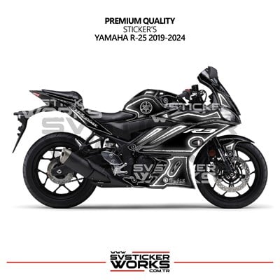 Yamaha YZF R25 R3 Kaplama Sticker Seti 2019-2024 Cell Shaded Kırmızı Beyaz