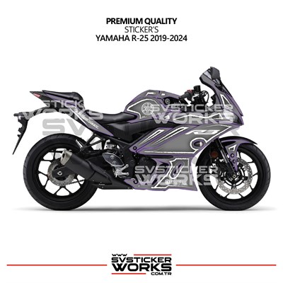 Yamaha YZF R25 R3 Kaplama Sticker Seti 2019-2024 Cell Shaded Kırmızı Beyaz