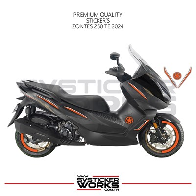 ZONTES 250 TE Sticker Kaplama Set Full Kit Parçalı Etiket Sticker Modeli Turuncu