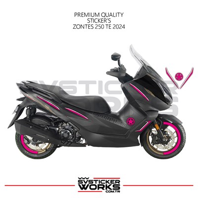 ZONTES 250 TE Sticker Kaplama Set Full Kit Parçalı Etiket Sticker Modeli Pembe