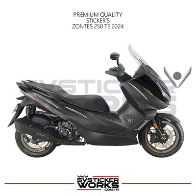ZONTES 250 TE Sticker Kaplama Set Full Kit Parçalı Etiket Sticker Modeli Gri
