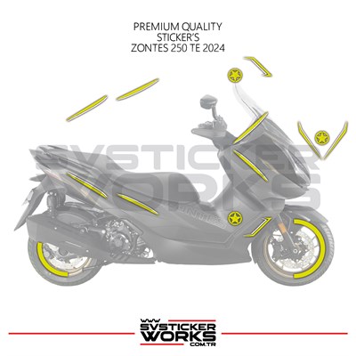 ZONTES 250 TE Sticker Kaplama Set Full Kit Parçalı Etiket Sticker Modeli