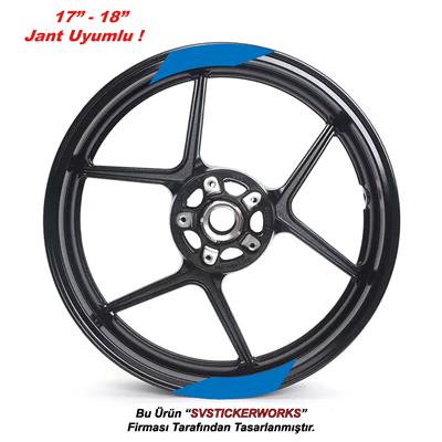Tekli Kalın Dıştan İçe Motosiklet Jant Sticker 4Lü Set Sticker Etiket Modeli