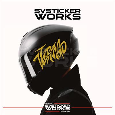 Vertigo Yazılı Kask Sticker Tüm Kasklar Uyumlu Tek Yön 1 Adet