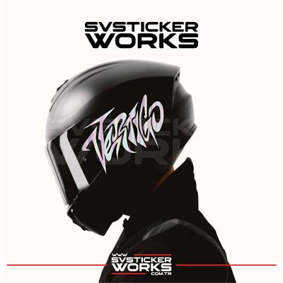 Vertigo Yazılı Kask Sticker Tüm Kasklar Uyumlu Tek Yön 1 Adet