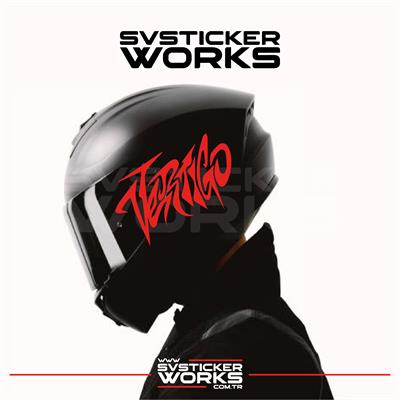 Vertigo Yazılı Kask Sticker Tüm Kasklar Uyumlu Tek Yön 1 Adet