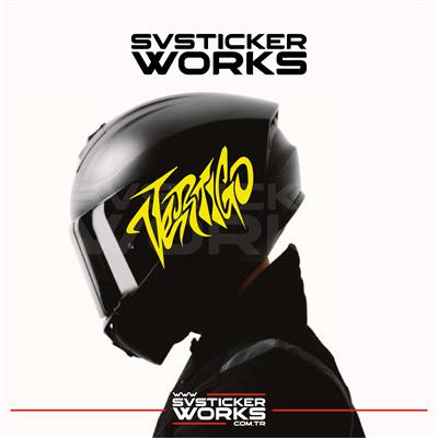 Vertigo Yazılı Kask Sticker Tüm Kasklar Uyumlu Tek Yön 1 Adet